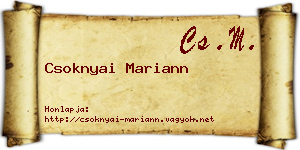 Csoknyai Mariann névjegykártya