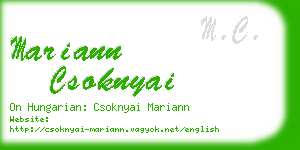 mariann csoknyai business card